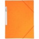 Chemise 3 rabats à  élastiques + étiquette de dos coloris orange carte grainée 5/10e 450g format 24 x 32 cm