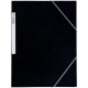 Chemise 3 rabats à  élastiques + étiquette de dos coloris noir carte grainée 5/10e 450g format 24 x 32 cm 4
