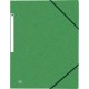 OXFORD Chemises 3 rabats à  élastiques TOP FILE en carte lustrée 5/10e,390g. Format A4. Coloris vert