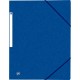 OXFORD Chemises 3 rabats à  élastiques TOP FILE en carte lustrée 5/10e,390g. Format A4. Coloris Bleu