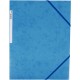 Chemise 3 rabats à  élastiques + étiquette de dos coloris bleu carte grainée 5/10e 450g format 24 x 32 cm 4