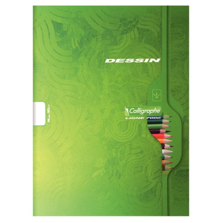 Cahier de dessin 48 pages format 24x32 cm papier blanc uni 120g 7554C