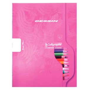 Cahier de dessin 16 pages format 17x22 cm papier blanc uni 90g 551C