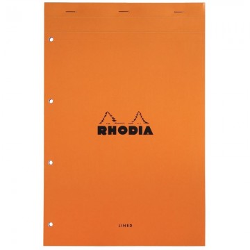 Bloc de bureau RHODIA 80 feuilles perforées, format A4+, papier ligné 7 mm blanc 80g 119600C CLAIREFONTAINE