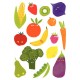 Pochette de 87 maxi gommettes fruits et légumes, adhésives repositionnables AE030 O CLAIREFONTAINE
