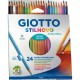 Etui de 24 crayons de couleurs Stilnovo Aquarellable assortis F25580000 GIOTTO