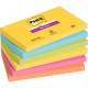 POST-IT Lots de 6 blocs Notes Super Sticky POST-IT® couleurs RIO 90 feuilles 76 x 127 mm