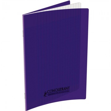 Piqûre 48 pages 17x22 cm, seyès, couverture polypropylène, violet 100105472 HAMELIN