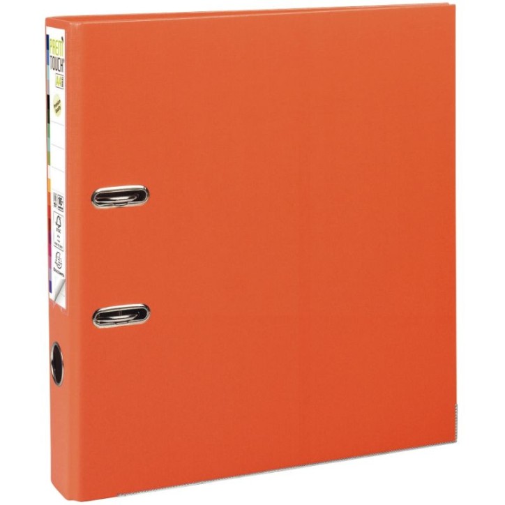 Classeur à  levier en plastique PREM'TOUCH format A4 maxi dos 5 cm orange 53144E EXACOMPTA