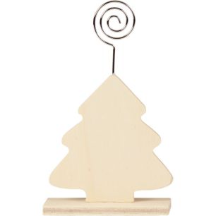Lot de 6 porte-photos en bois forme sapin 22500