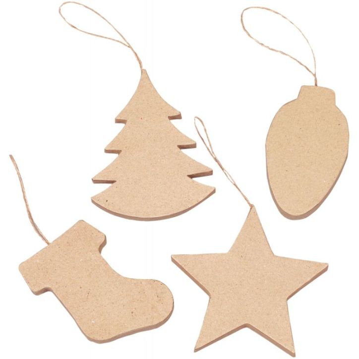 Lot de 20 suspensions 3D en carton brun 1892