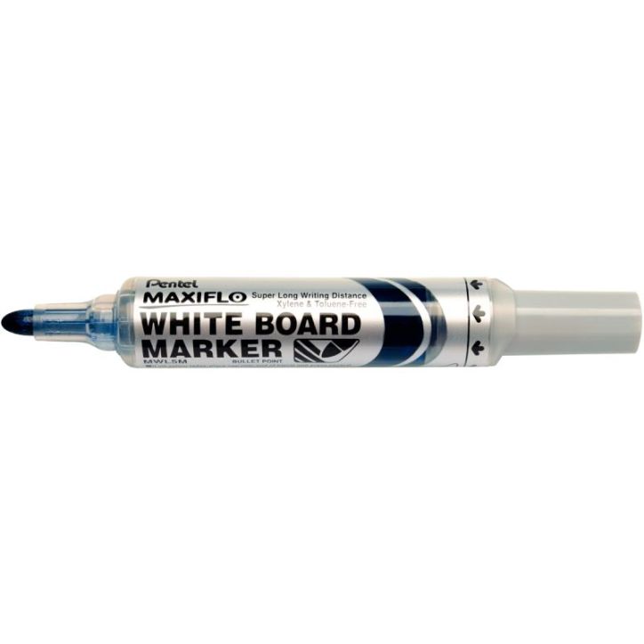 PENTEL Marqueur effaçable sec tableaux Blancs pointe ogive large encre liquide base alcool Bleue MAXIFLO
