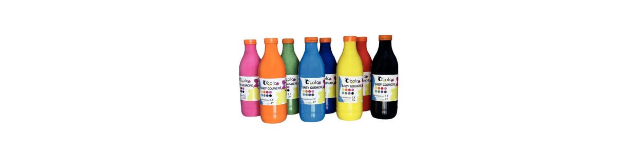vente de fournitures scolaires en gouaches, palettes